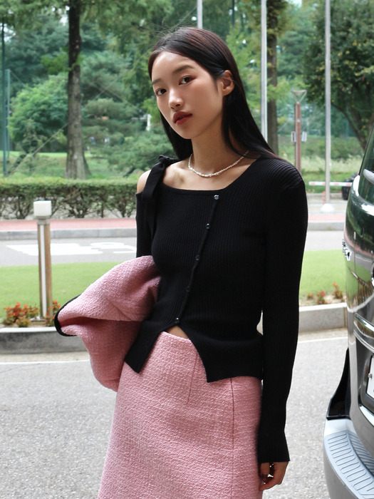 MARY Cutout Knit Top(메리)_BLACK