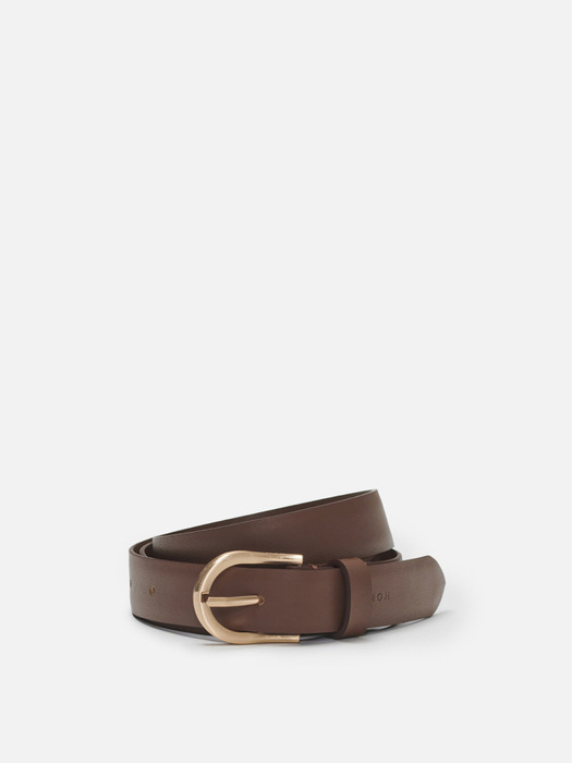 Around belt Brandy brown with Gold buckle