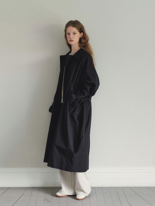 Classic Maxi Over Fit Trench Coat (Black)