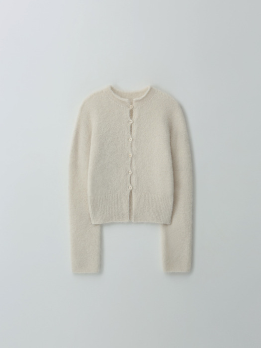 mock neck cardigan (ivory)