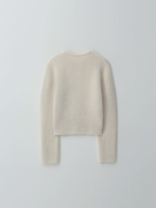 mock neck cardigan (ivory)