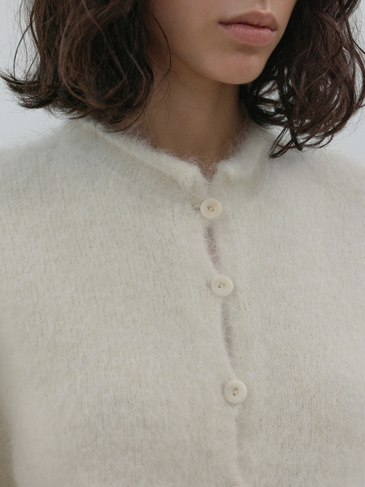 mock neck cardigan (ivory)