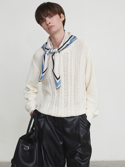 Cable Mixed Knit Pullover SK4AP850-03