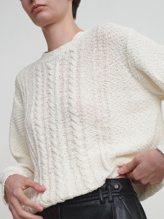 Cable Mixed Knit Pullover SK4AP850-03