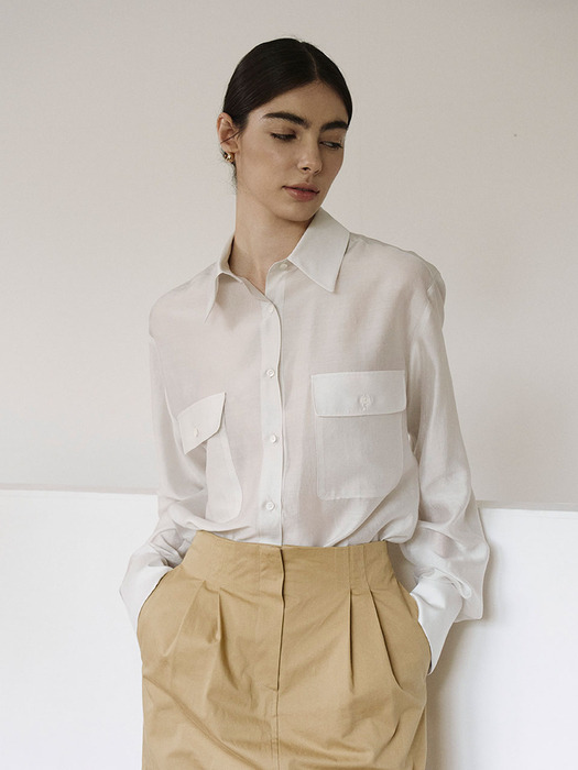 텐셀 블라우스 아이보리 TENCEL BLOUSE IVORY