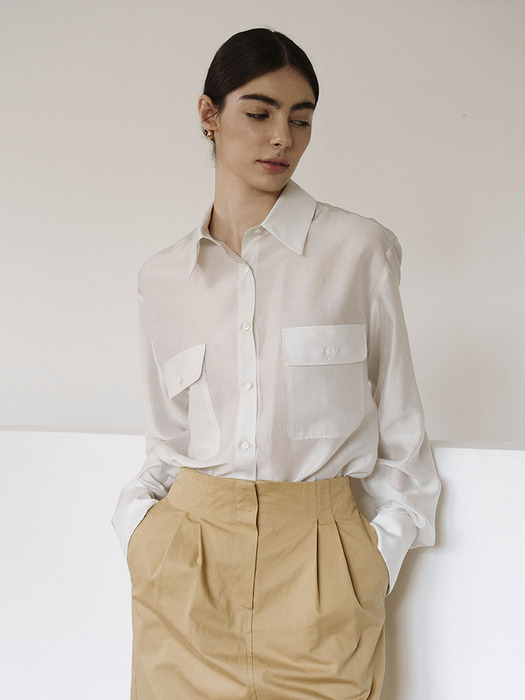 텐셀 블라우스 아이보리 TENCEL BLOUSE IVORY