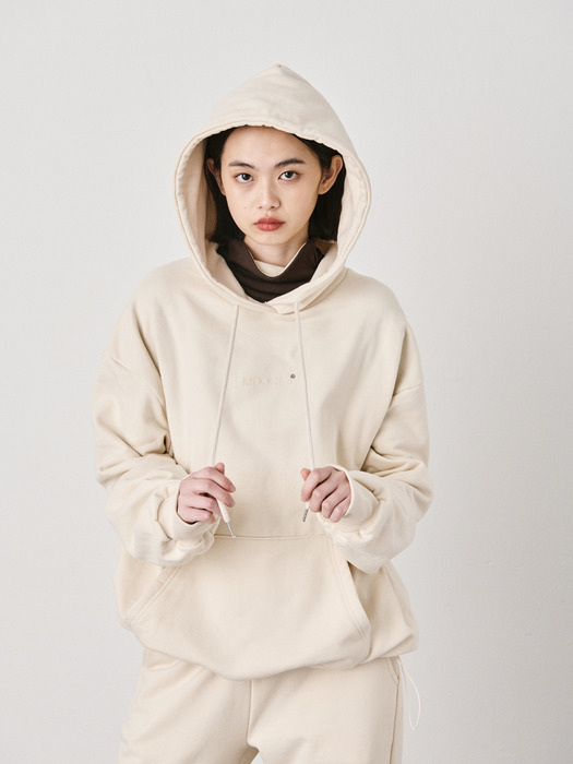 Fluff sweat hoodie_CREAM