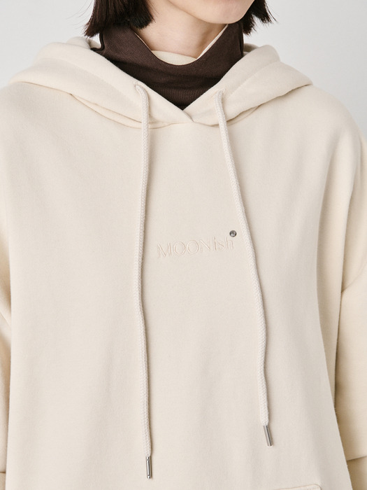 Fluff sweat hoodie_CREAM