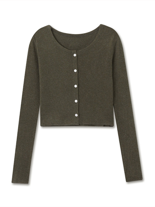 ANGORA WOOL BLEND CARDIGAN KHAKI