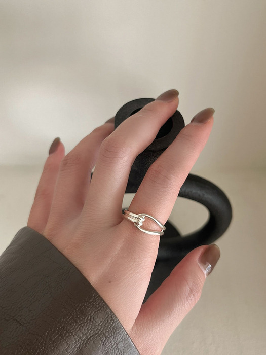 silver925 double line hook ring (2color)