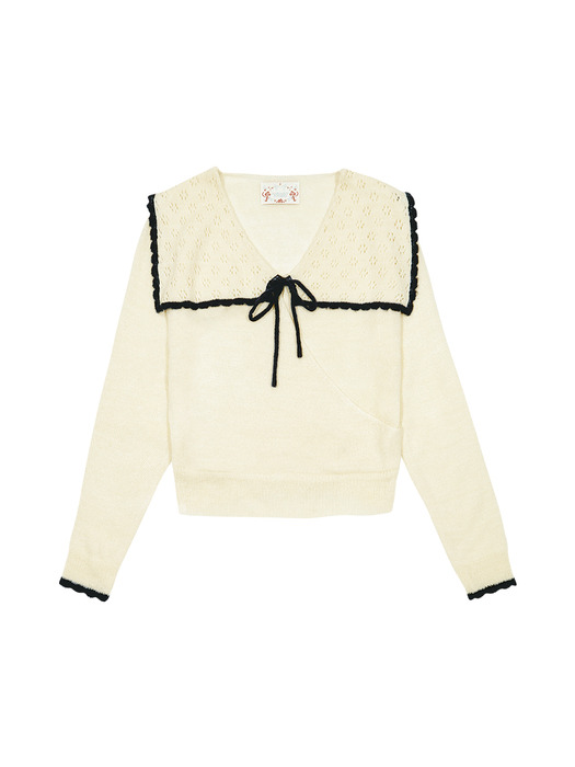 RIBBON SAILOR KNIT (CREAM)