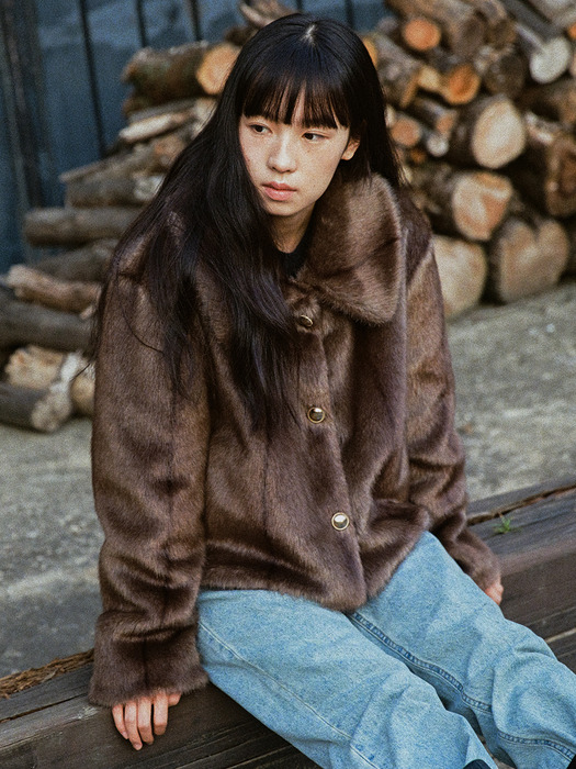 [단독]GWEN ECO FUR JACKET (2colors)