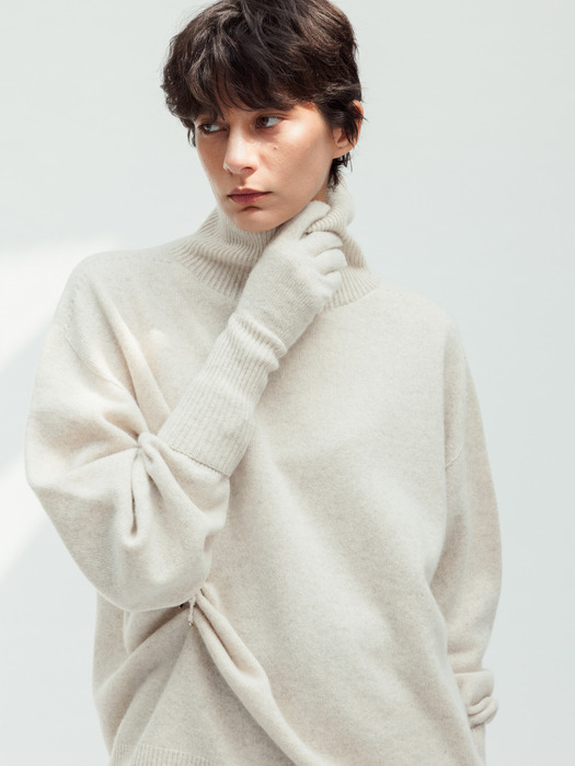 WOOL KNIT GLOVE (OATMEAL)