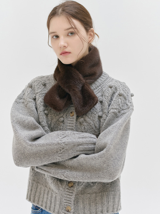 24WN petit fur muffler [4colors]