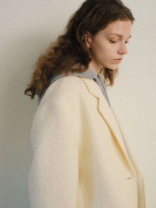 Alpaca Brioche Boucle Jacket (Ivory)