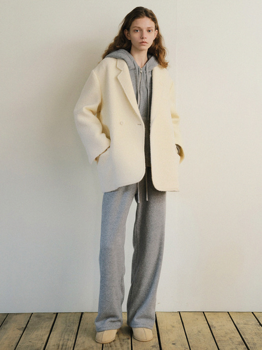 Alpaca Brioche Boucle Jacket (Ivory)