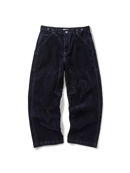 Velvet denim work pants / Dark navy