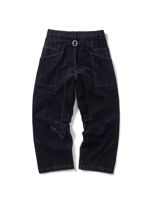 Velvet denim work pants / Dark navy