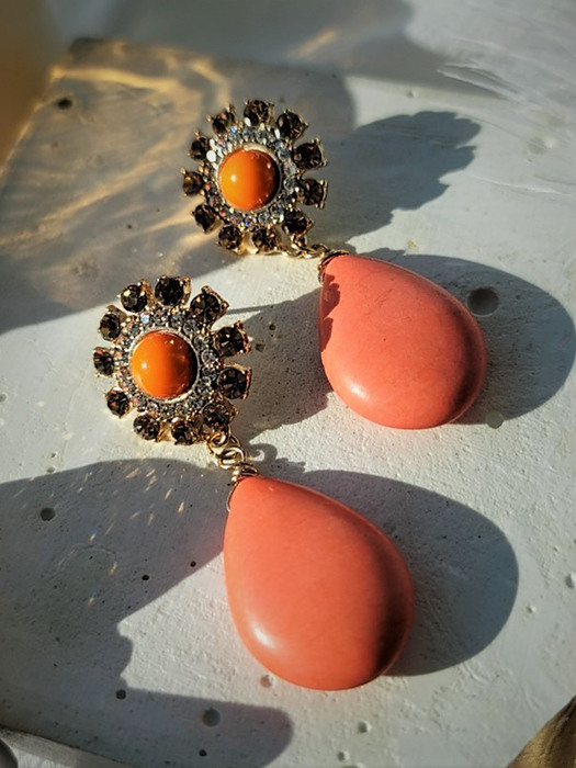 sun marble water earrings