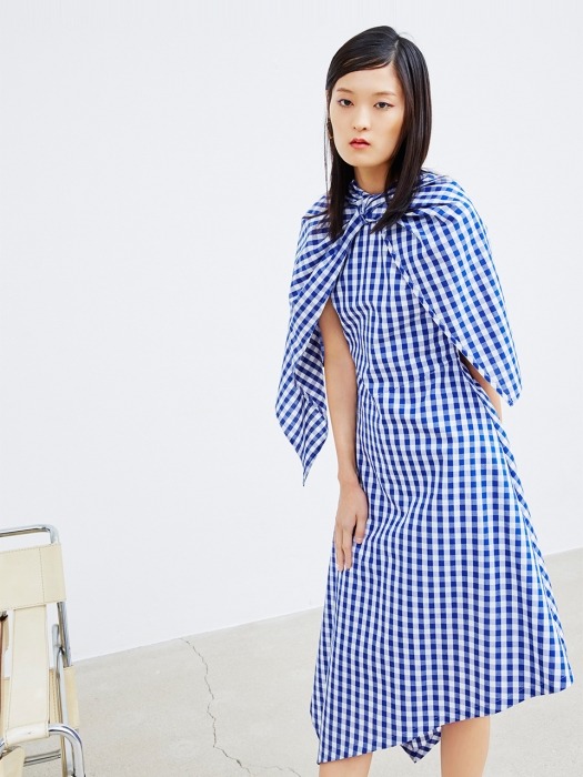 CAPE GINGHAM CHECK ONEPIECE