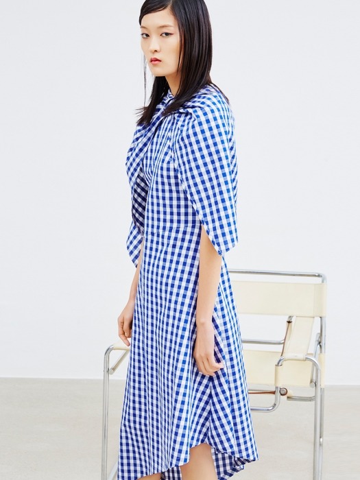 CAPE GINGHAM CHECK ONEPIECE