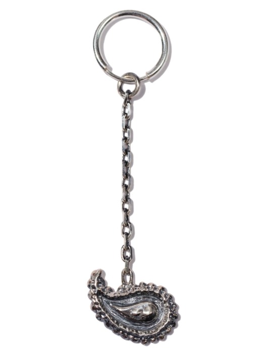 Paisley chain single earring (silver)