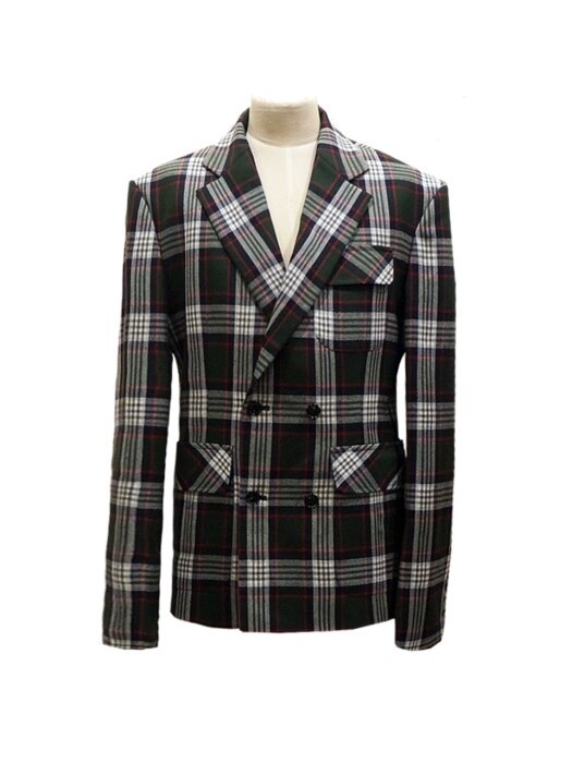 GREEN CHECK DOUBLE JACKET