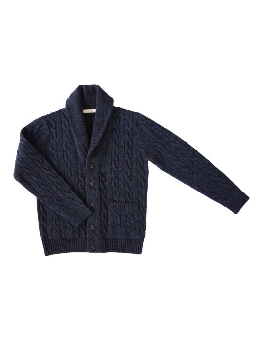 Cable Cardigan_Navy