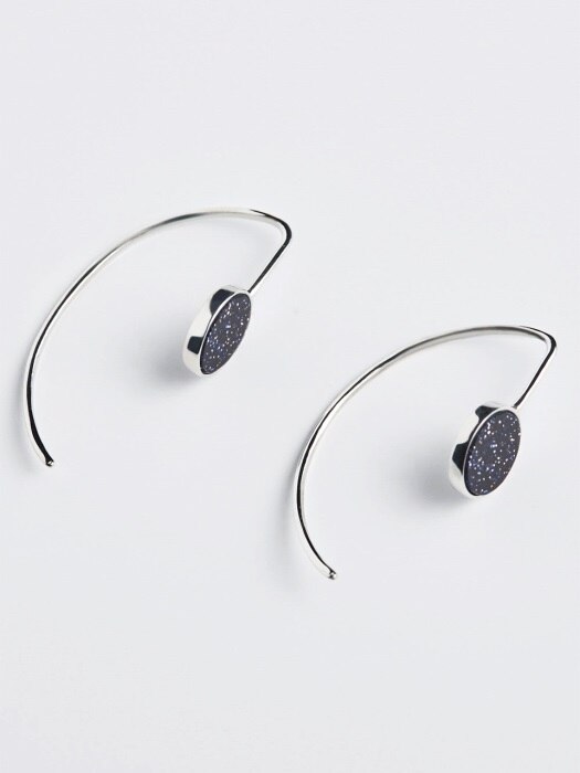 Curved Half Ring Stone Earring
