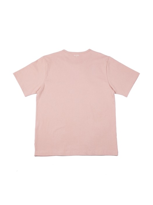 로고 핑크 반팔 티셔츠