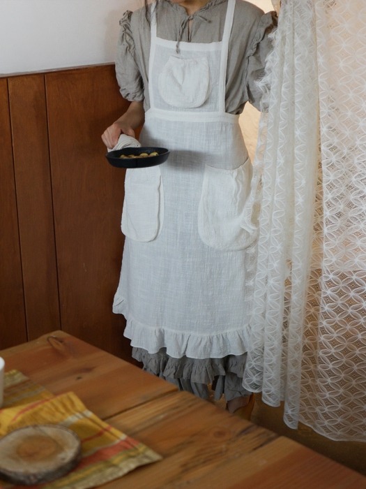 페더 린넨 에이프런 : Feather linen apron