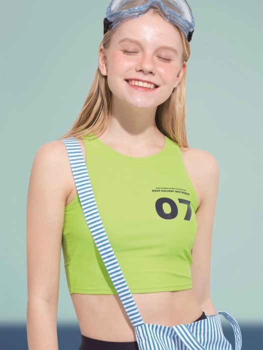 07 NUMBERING SWIM SUIT TOP (LIME)