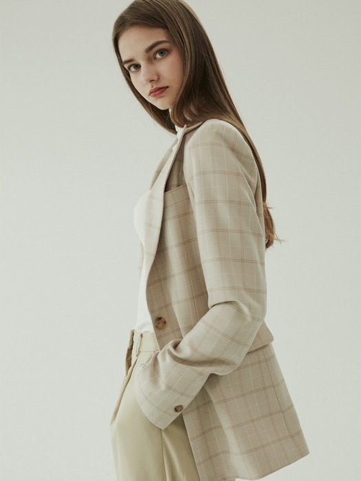 Claire jacket cream checked