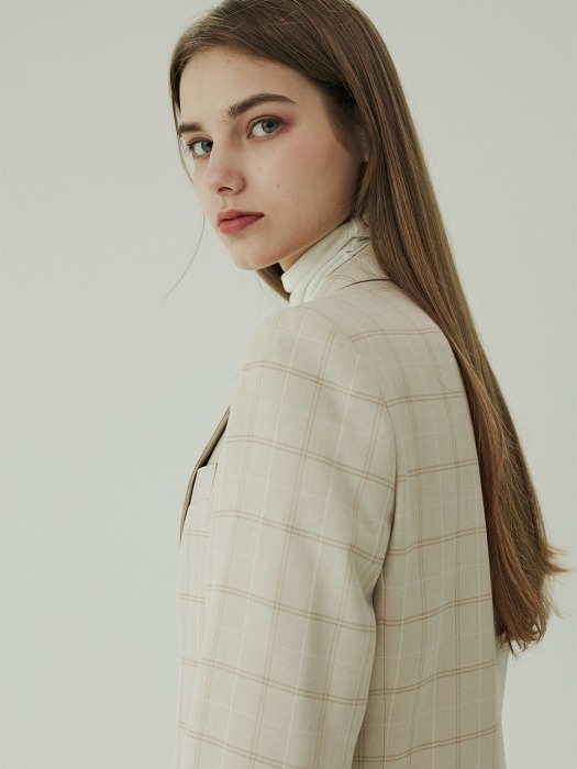 Claire jacket cream checked