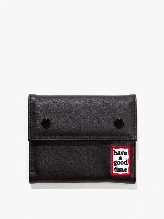 Frame Faux Leather Wallet - Black