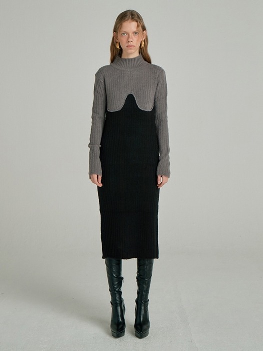 Coloration Sweater Dress_Grey