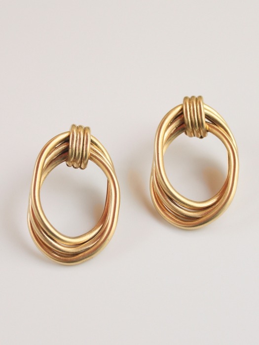 Big pipe earring (Gold)
