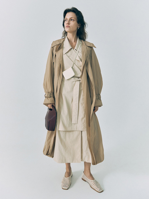 20SS DOUBLE TRENCH COAT - BEIGE