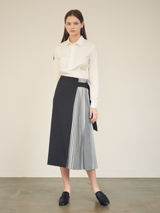 Tiera Pleats Skirt_L.Blue