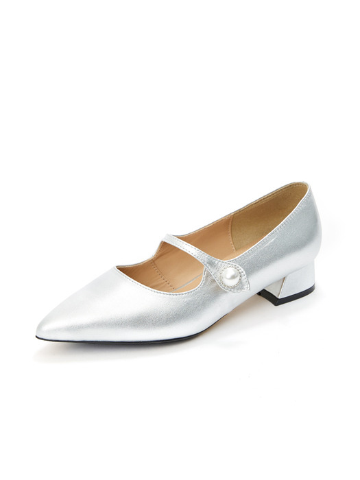 Pearl Maryjane pumps_Silver