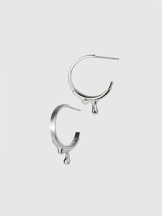 Melting half ring earring