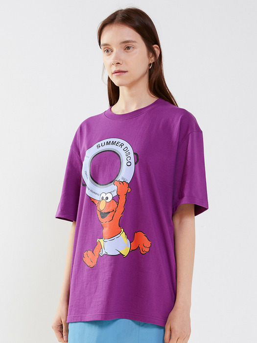 [SM20 SV X Sesame Street] Big Print T-Shirts(Purple)