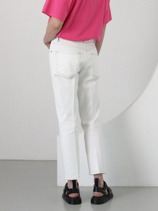 DS20#0337 NATURAL CROP TAPERED PANTS