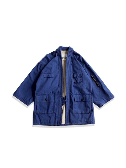 Washed Pocket Robe jacket (Vintage-blue)