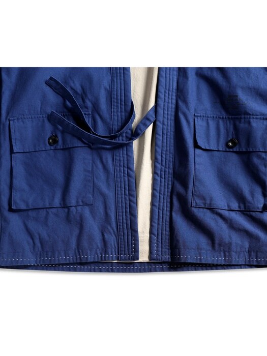 Washed Pocket Robe jacket (Vintage-blue)