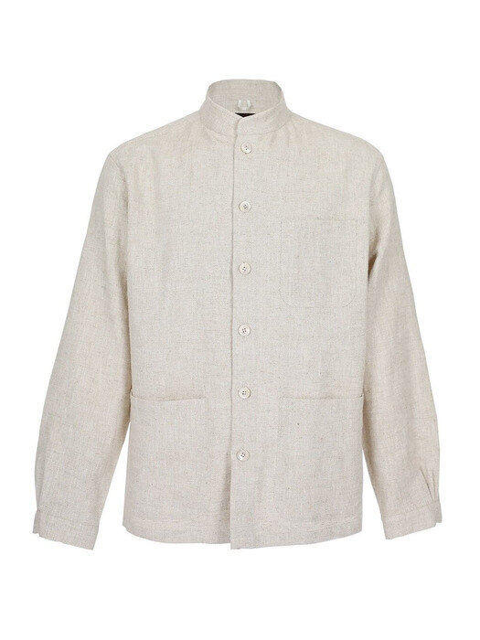 HERRINGBONE LINEN COMFORTABLE JACKET_OATMEAL