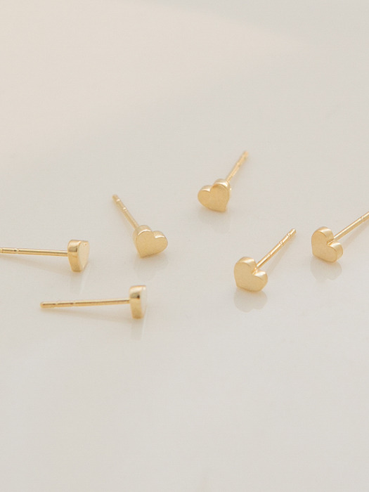 14k gold daily heart earrings (14K 골드)