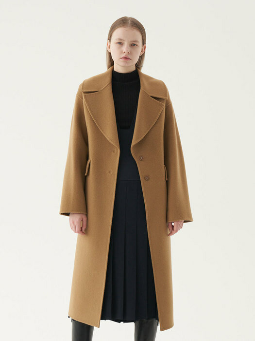 20 Fall_Beige Handmade Belted Wool Coat  