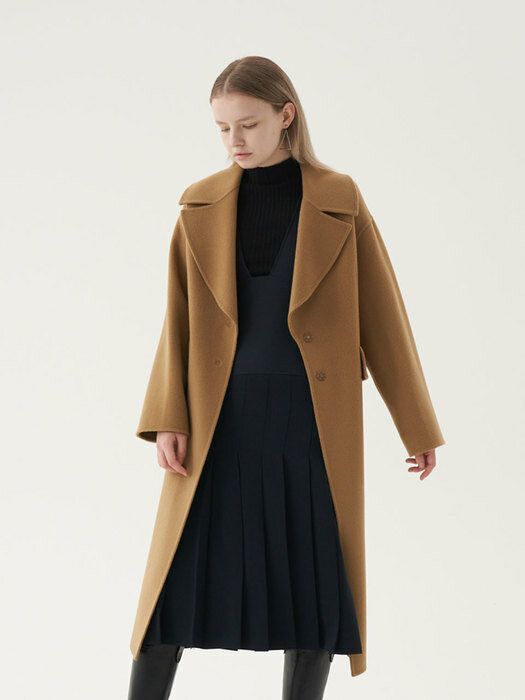 20 Fall_Beige Handmade Belted Wool Coat  