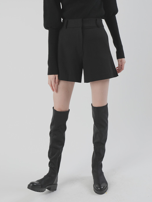 20FW INVERTED PLEATS SHORTS/BLACK